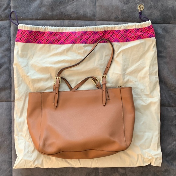 Tory Burch York small buckle tote Luggage brown Saffiano leather - Picture 14 of 15